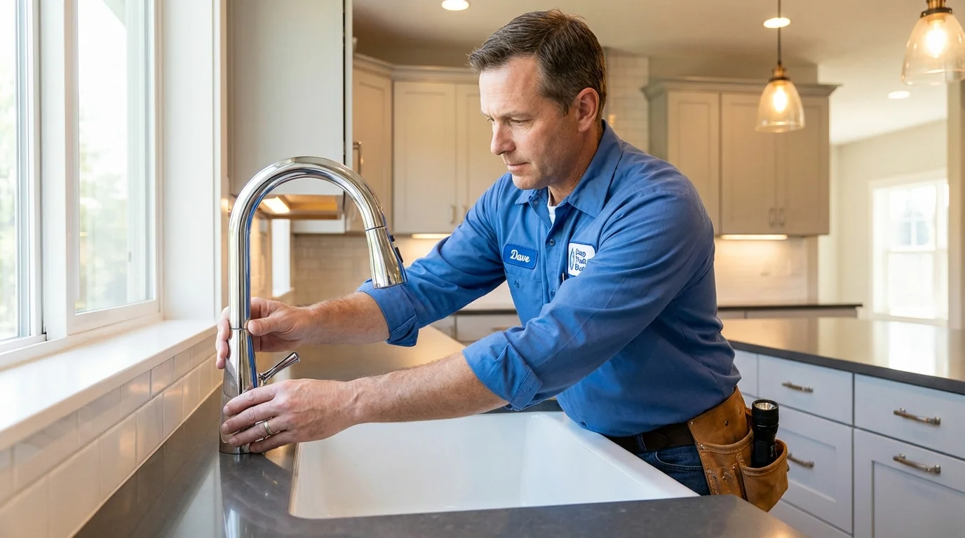 Kitchen faucet installation by Johns Plumbing LLC in Cosmopolis